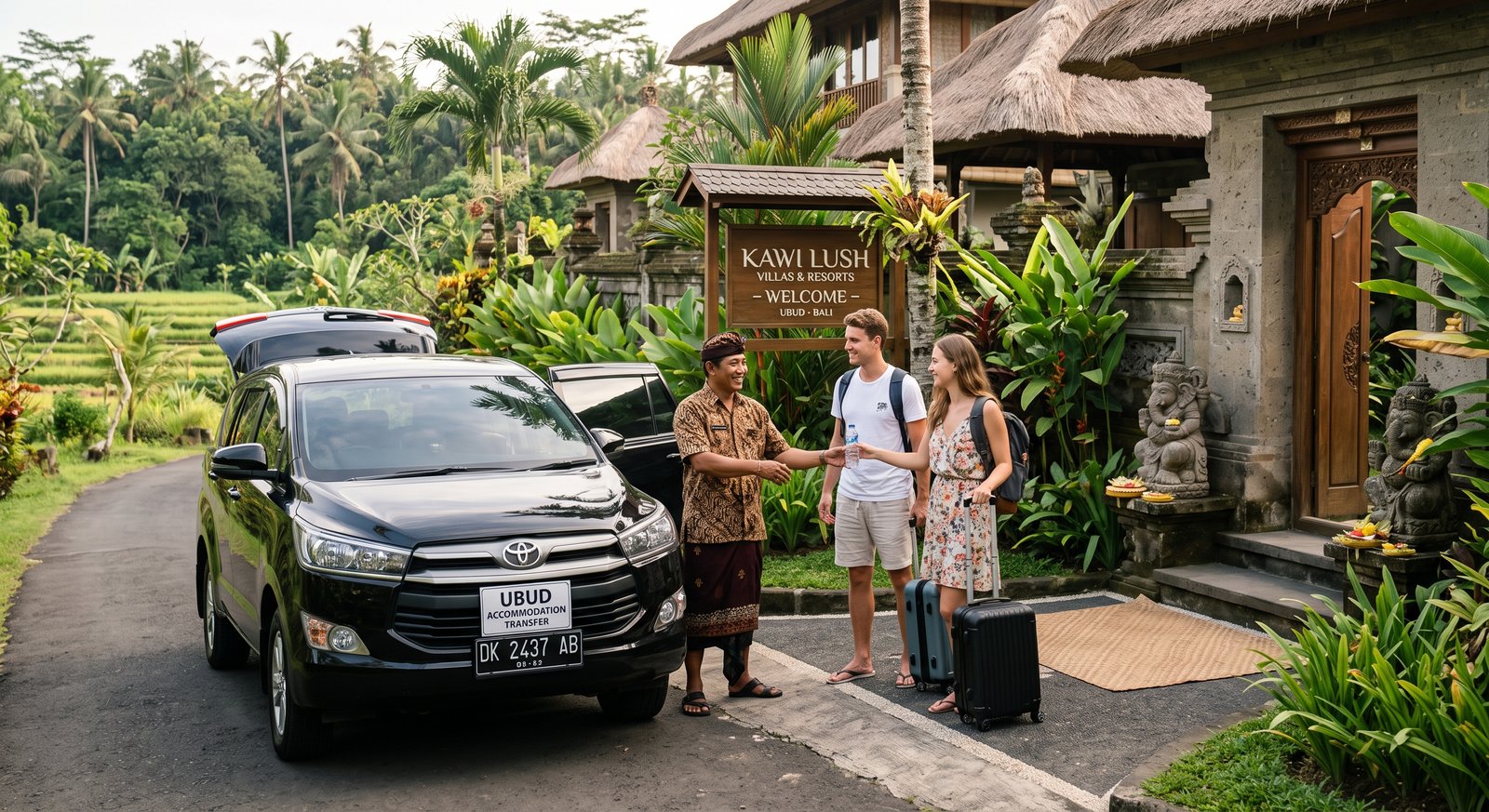 Private transport to Ubud accommodation