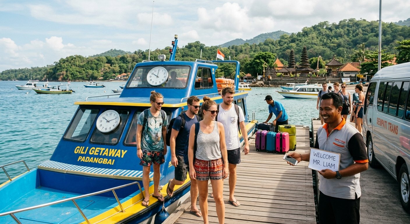 On-time transfer from Amed to Padangbai